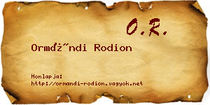 Ormándi Rodion névjegykártya